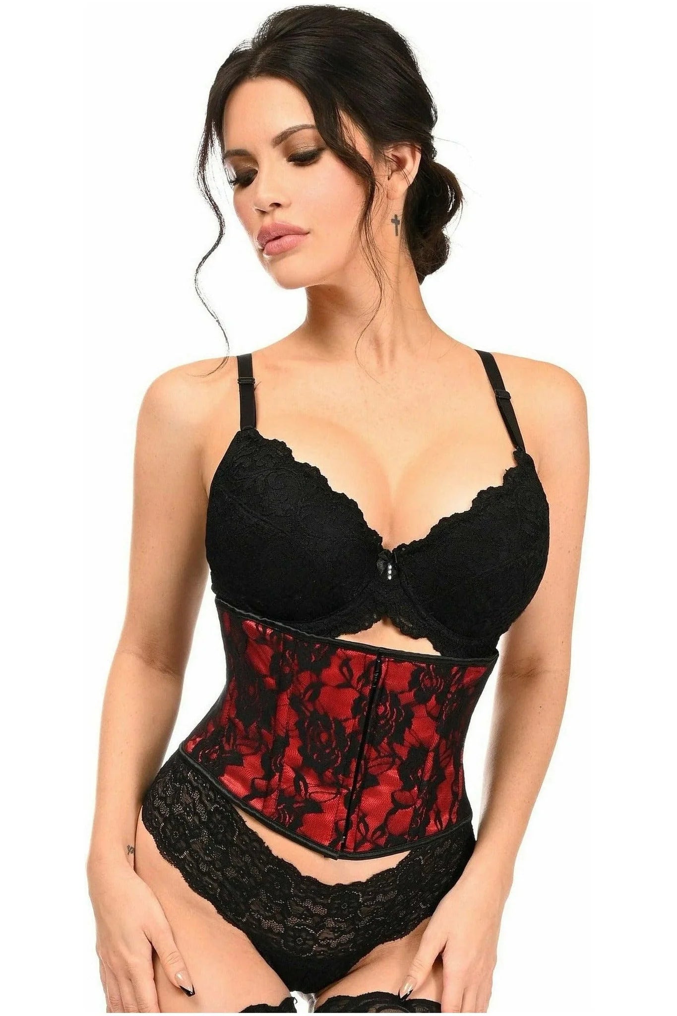 Lavish Lace Overlay Waist Corset Queen