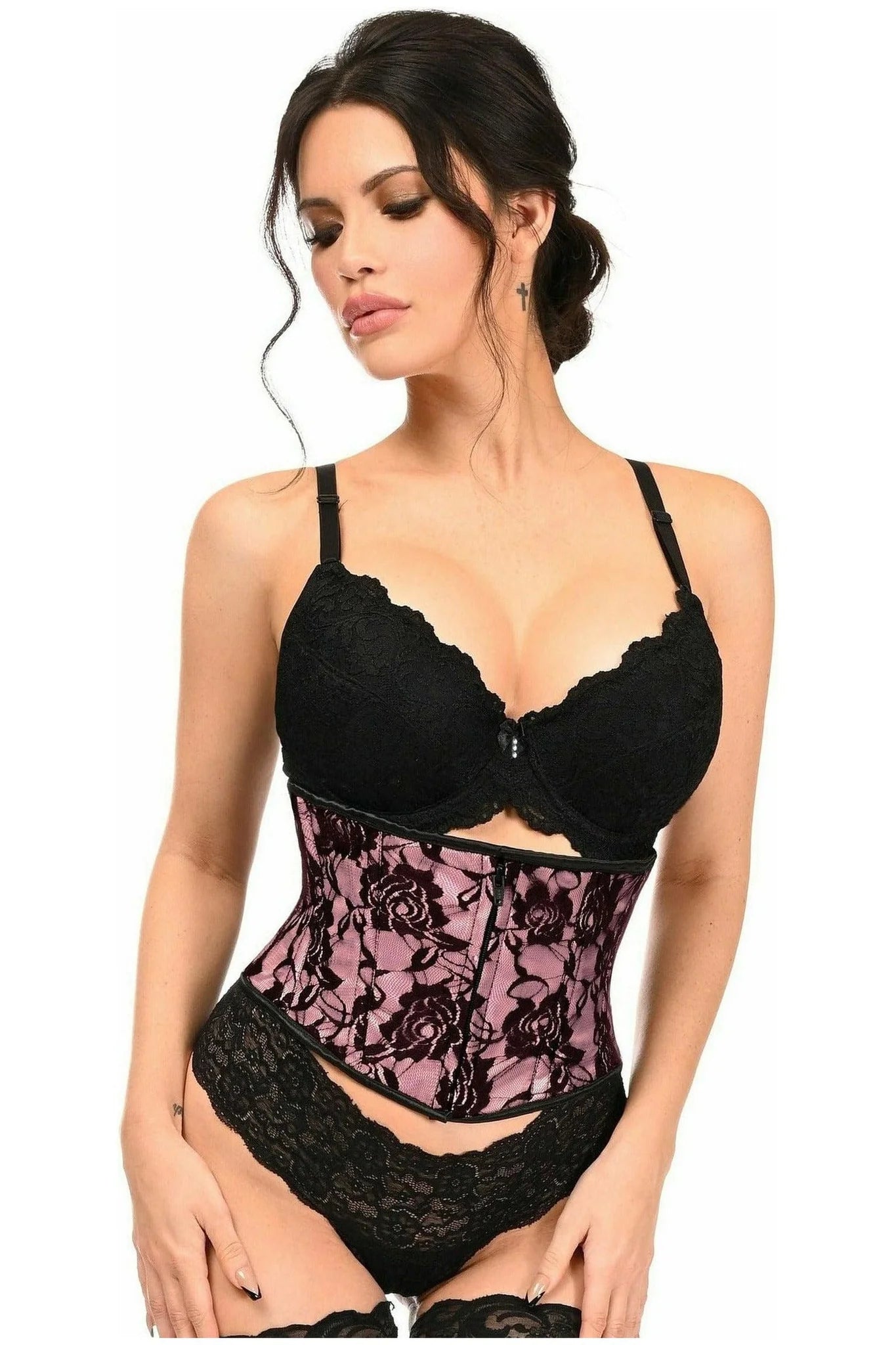 Lavish Lace Overlay Waist Corset Queen