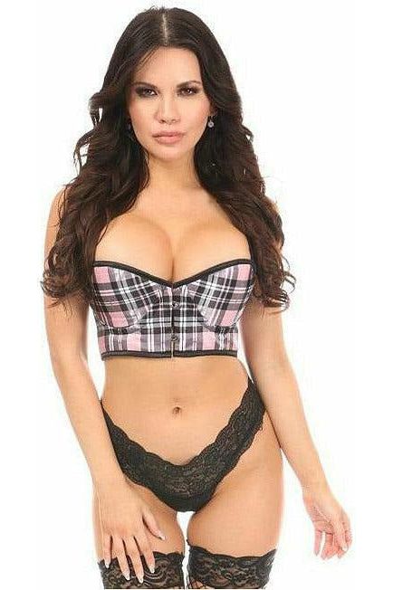 Lavish School Girl Plaid Cropped Bustier