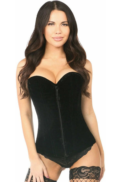 Queen Lavish Crushed Velvet Overbust Corset