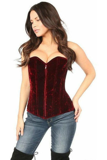 Queen Lavish Crushed Velvet Overbust Corset