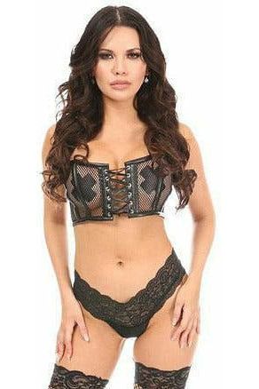 Lavish Fishnet Cropped Bustier