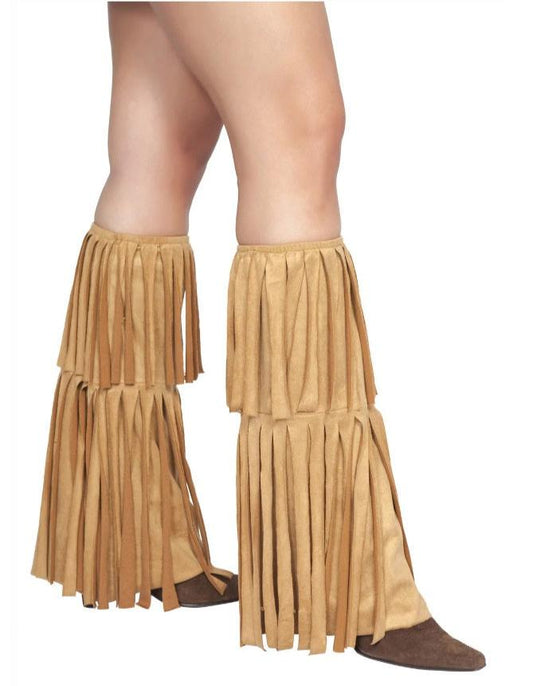 Suede Fringe Leg Warmer