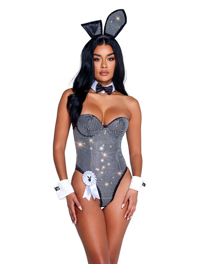 Classic Playboy Rhinestone Bunny Costume Set