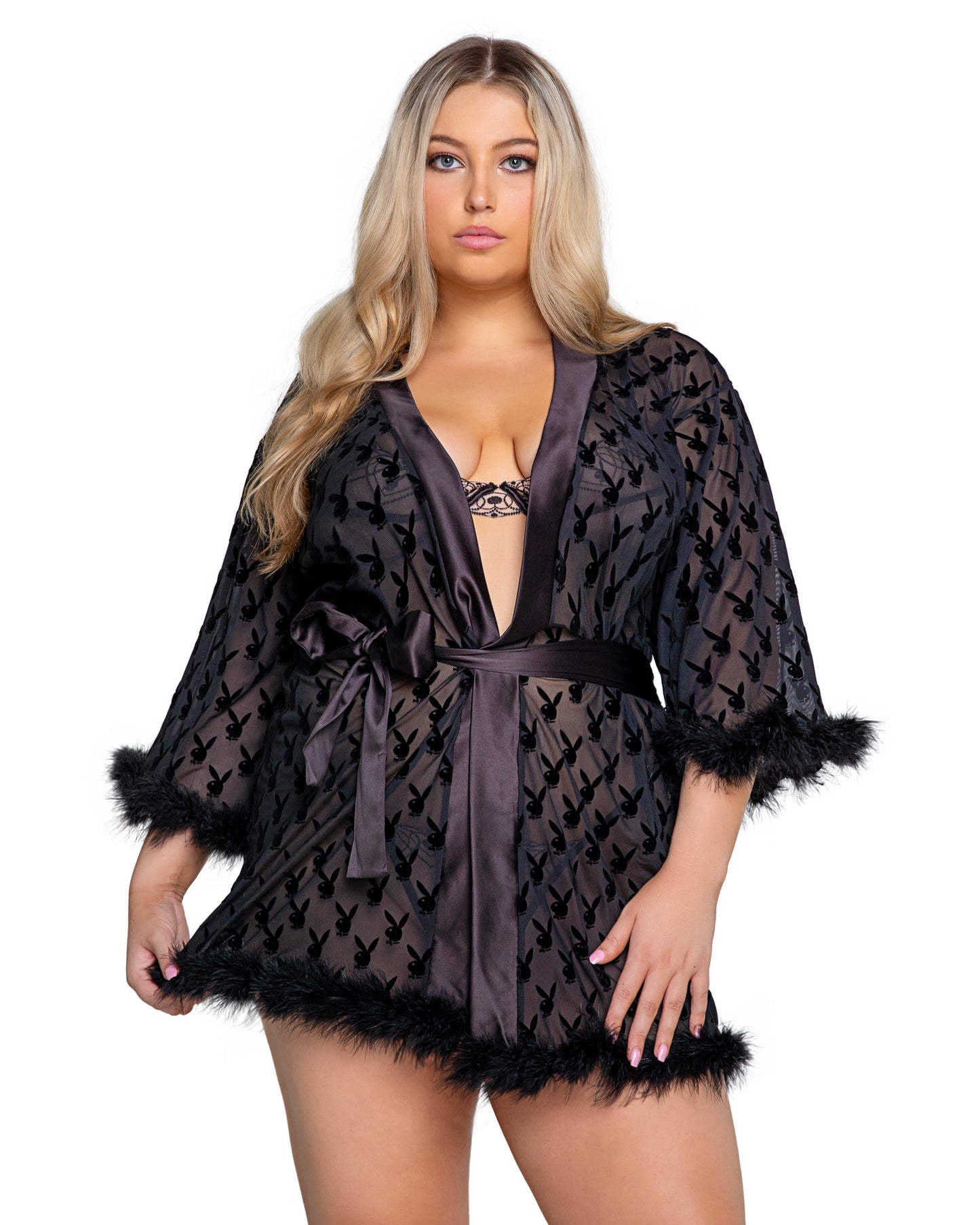 Playboy Bunny Noir Dressing Robe