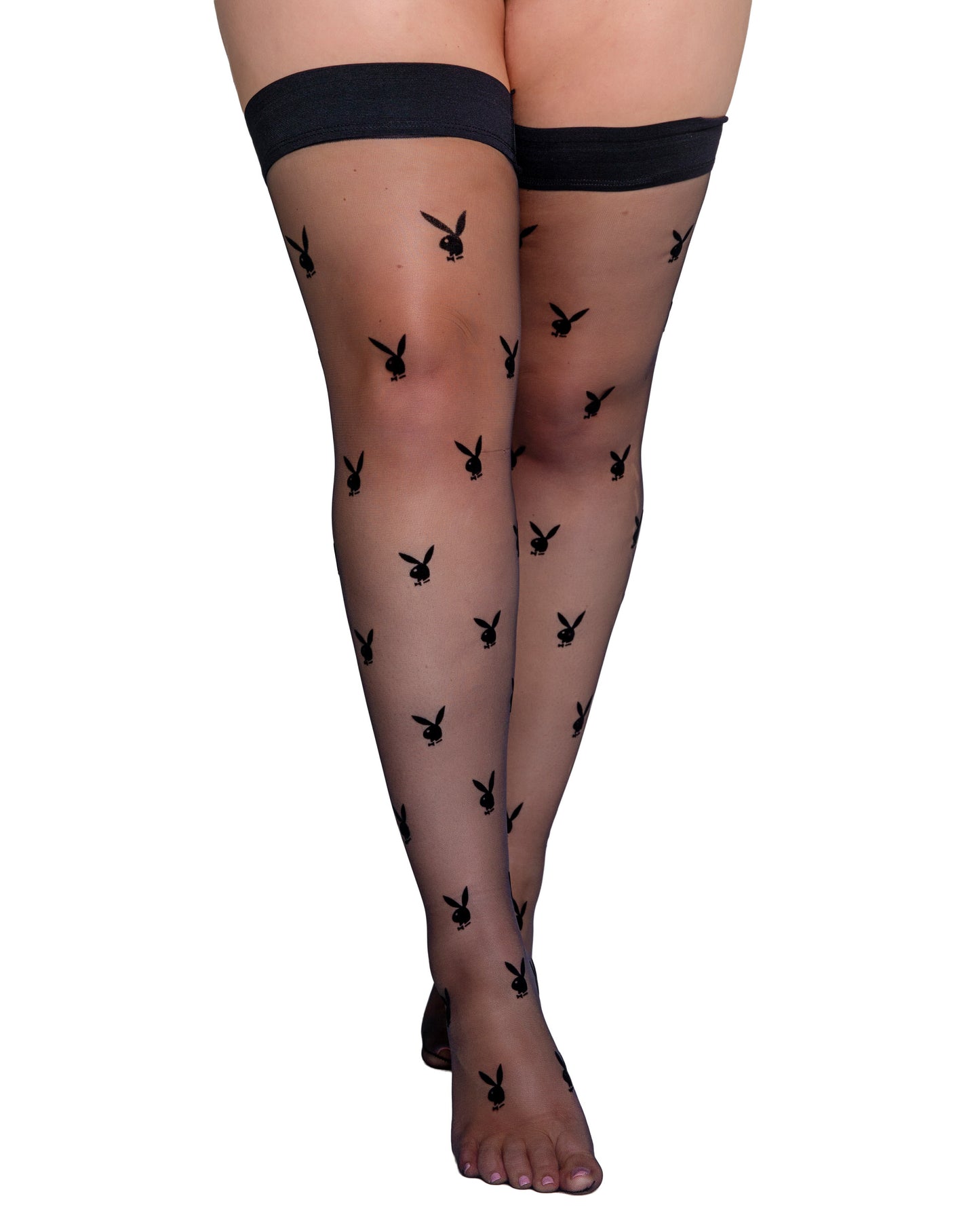 Queen Playboy Bunny Noir Thigh High