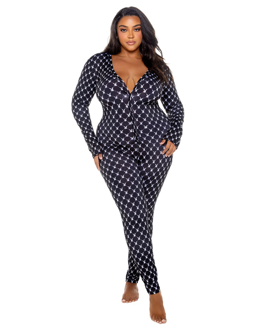 Queen Playboy Bunny Cozy Lounge Union Suit Pajama