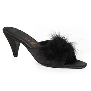 Phoebe 2.5" Satin/Marabou Glamour Slippers