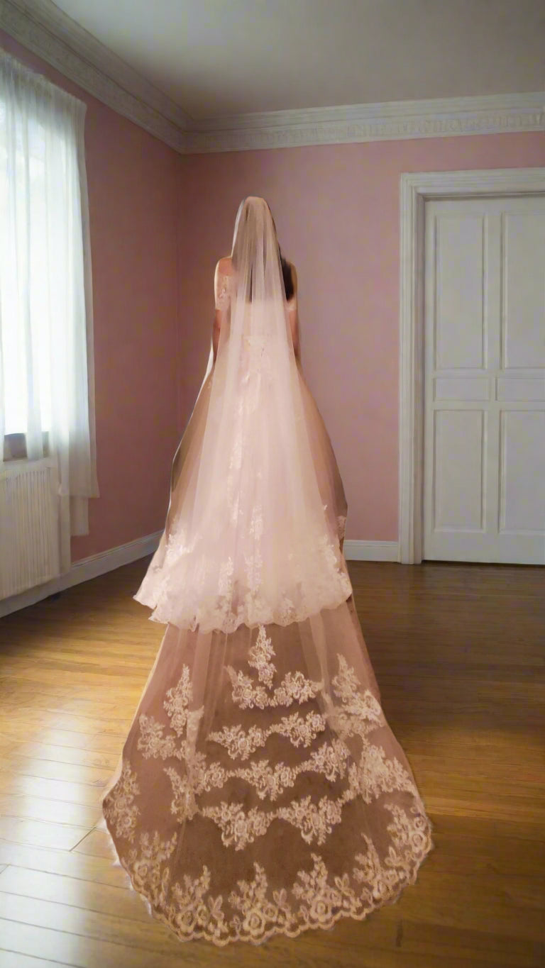 2 in 1 Tea Length Wedding Dress w/ Skirt