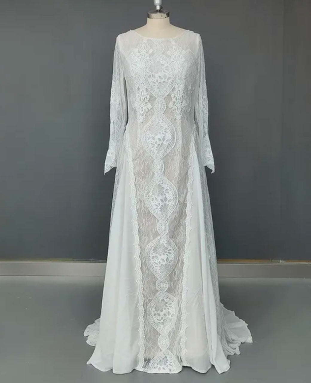 Boho Chiffon/Lace Wedding Gown All Sizes/Colors