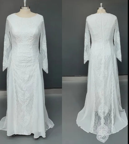 Boho Chiffon/Lace Wedding Gown All Sizes/Colors