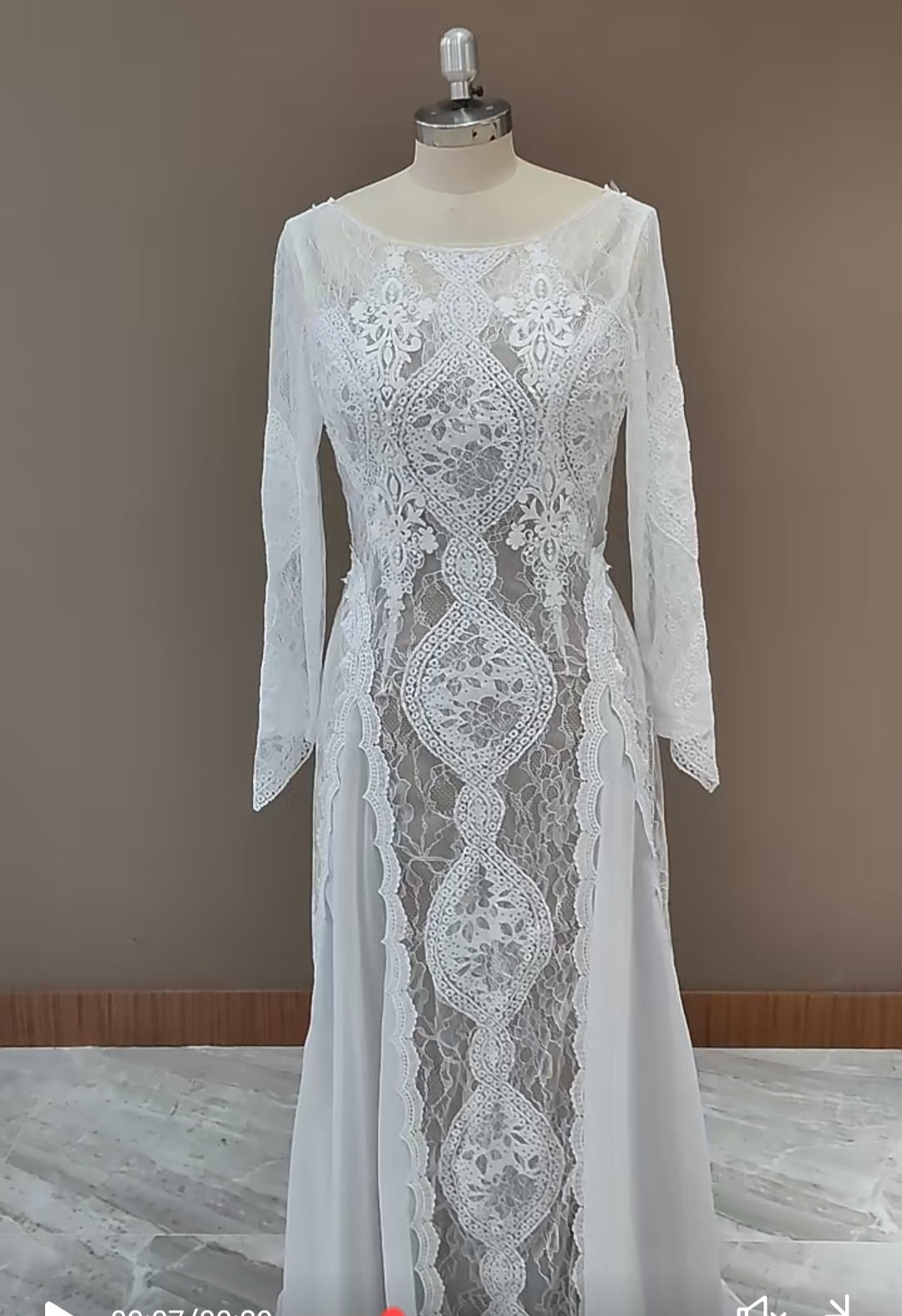 Boho Chiffon/Lace Wedding Gown All Sizes/Colors