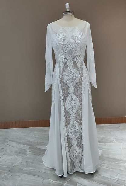 Boho Chiffon/Lace Wedding Gown All Sizes/Colors