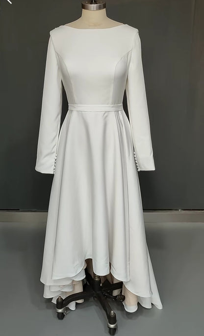 Satin High Low Vintage Wedding Dress All Sizes/Colors