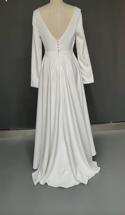 Satin High Low Vintage Wedding Dress All Sizes/Colors