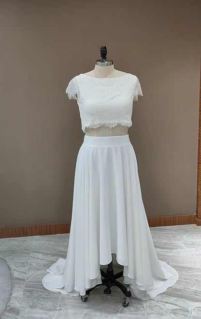 Eyelash Lace/Chiffon Wedding Skirt Set All Sizes/Colors