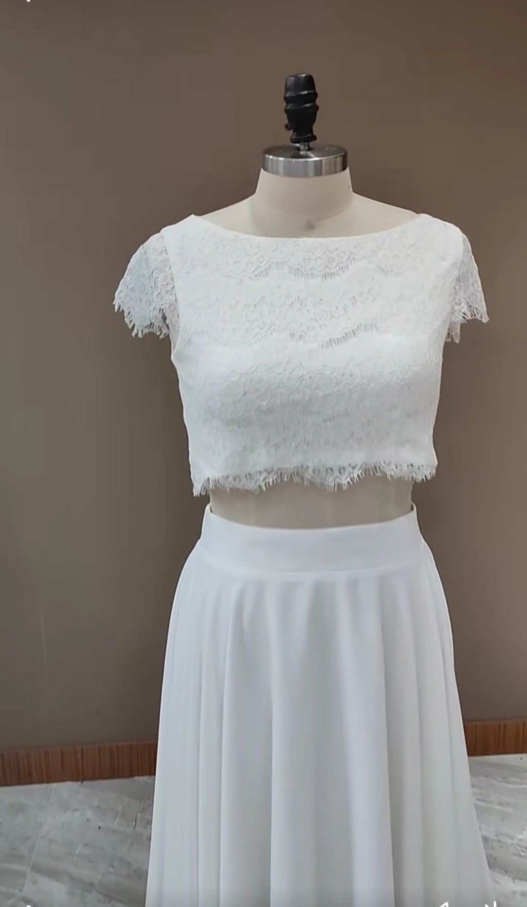 Eyelash Lace/Chiffon Wedding Skirt Set All Sizes/Colors