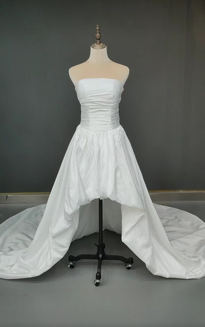 Taffeta High Low Tea Length Wedding Dress All Sizes/Colors