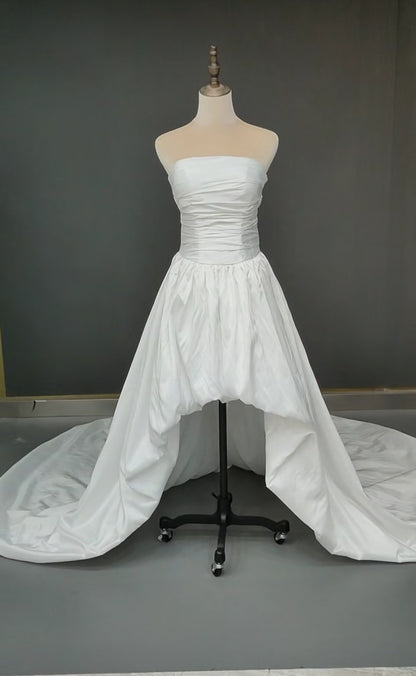 Taffeta High Low Tea Length Wedding Dress All Sizes/Colors