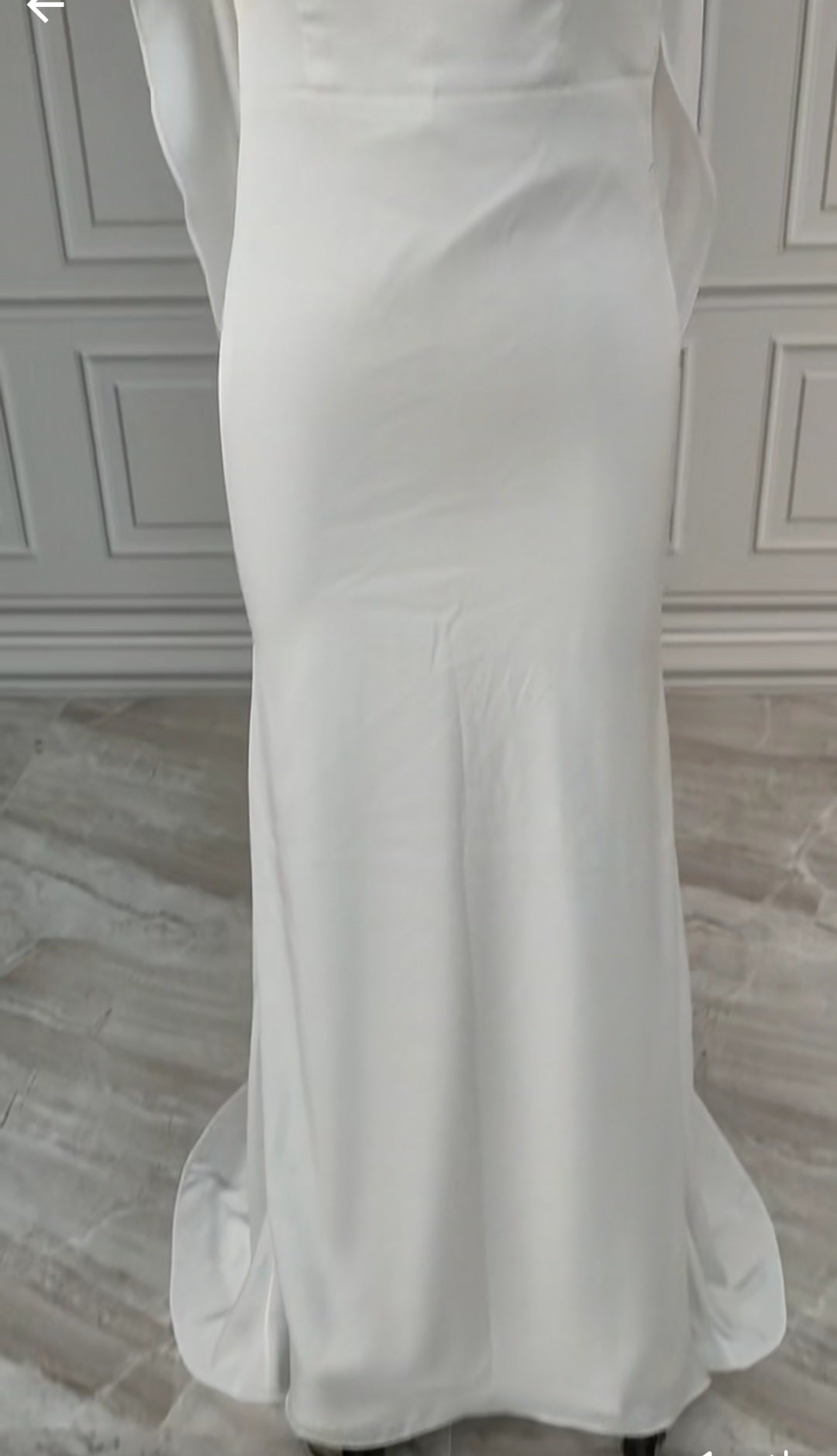 Sexy Cowl Back Satin Sheath Wedding Gown All Sizes/Colors