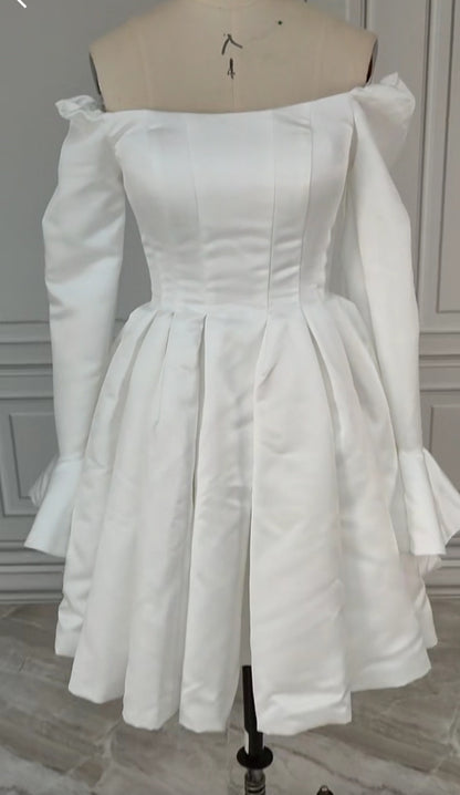 Celine Off Shoulder Satin Wedding Dress All Sizes/Colors