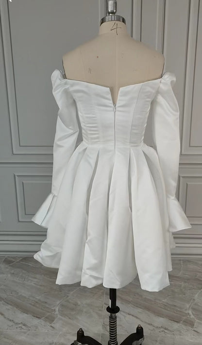 Celine Off Shoulder Satin Wedding Dress All Sizes/Colors