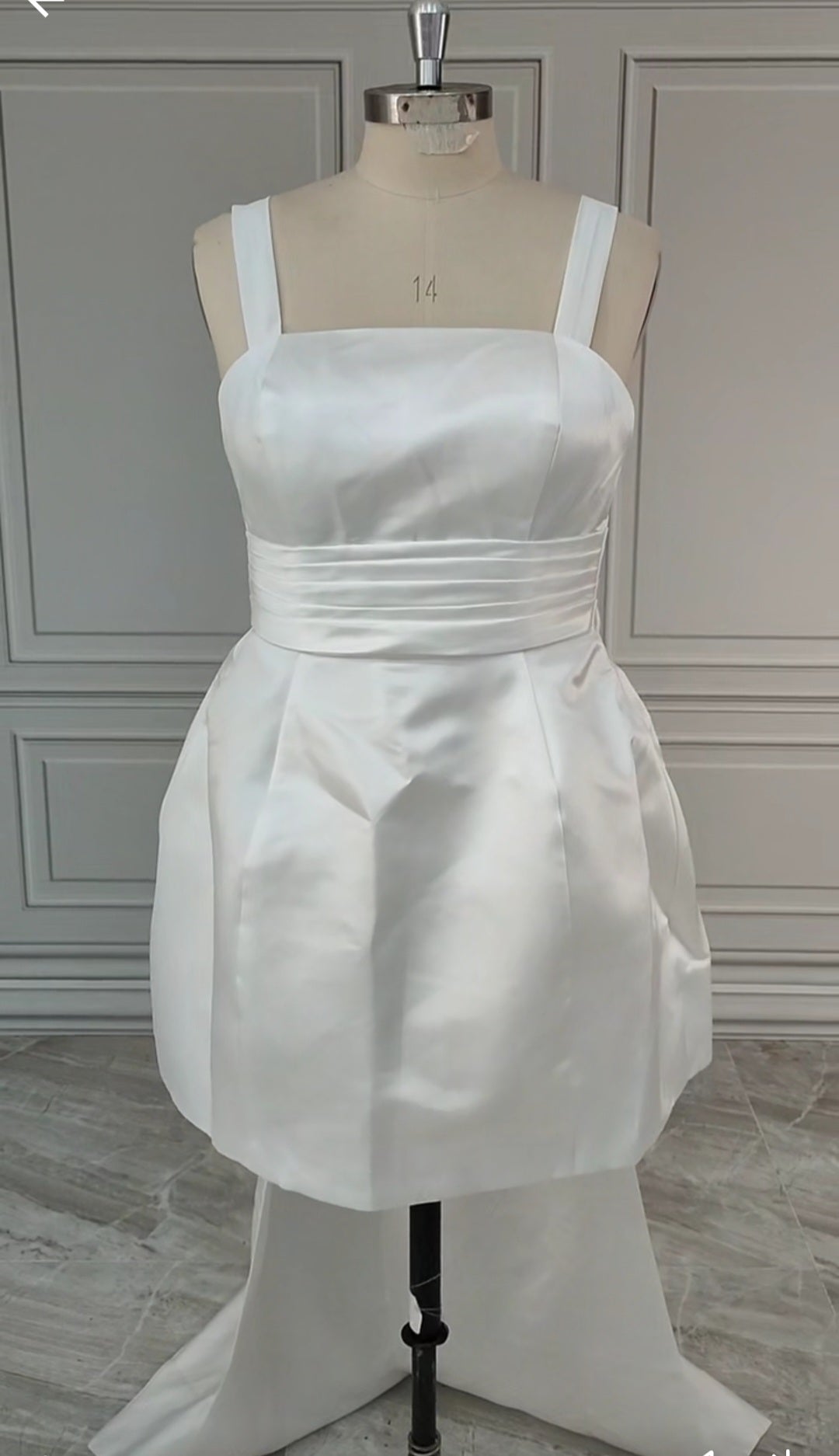 Gloria Satin Bubble Mini Wedding Dress All Sizes/Colors