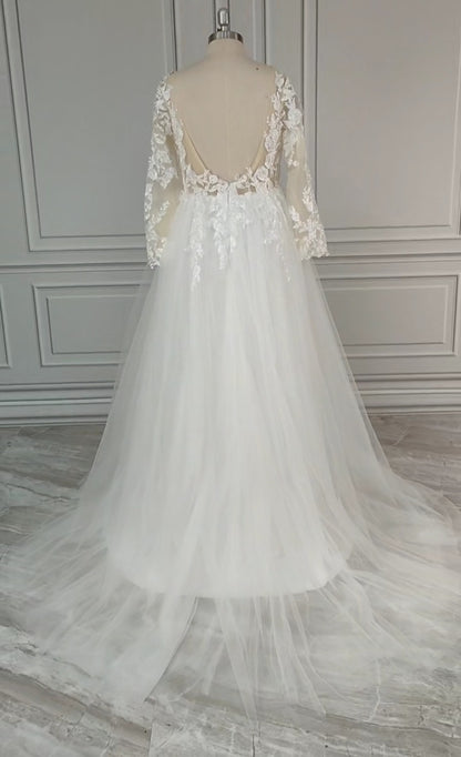 Gina Lace Applique/Tulle Sexy Wedding Gown All Sizes