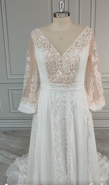 Belinda Boho Lace/Tulle Wedding Gown All Sizes