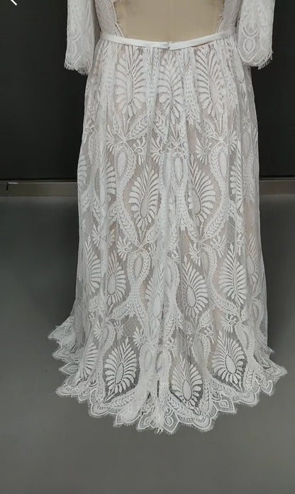 Mary Anne Boho Lace Wedding Gown All Sizes/Colors