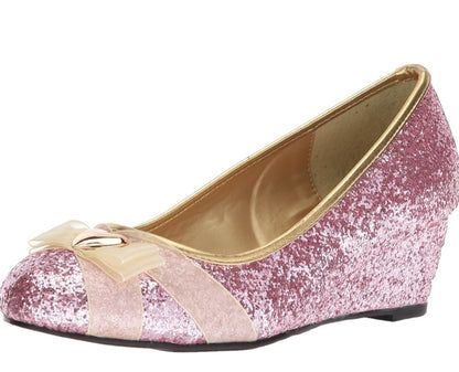 Princess-018 Glitter Wedge Pumps