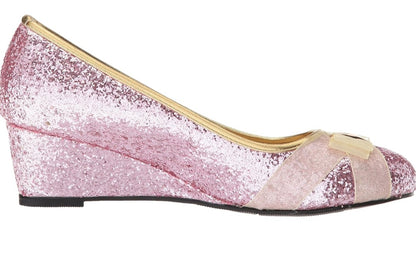 Princess-018 Glitter Wedge Pumps