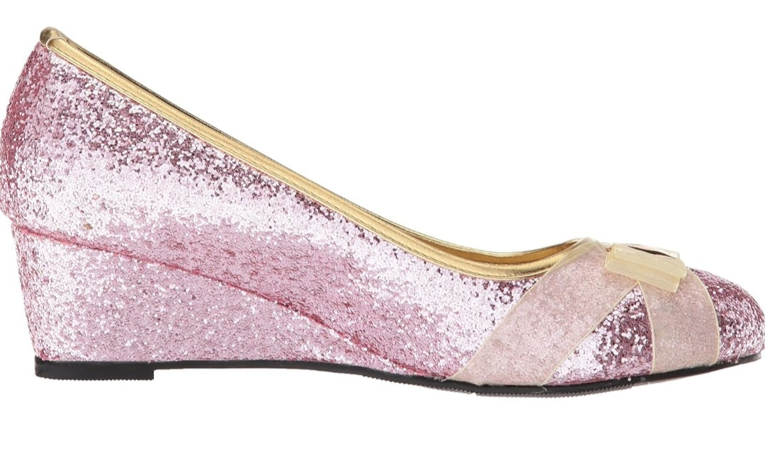 Princess-018 Glitter Wedge Pumps