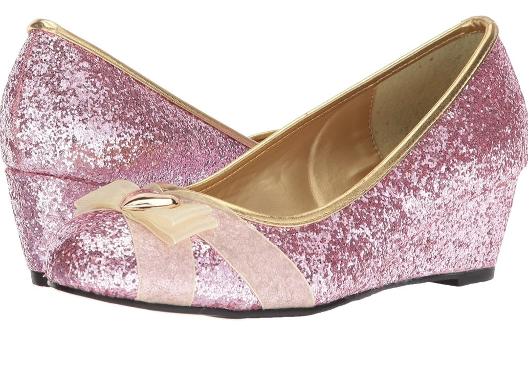 Princess-018 Glitter Wedge Pumps