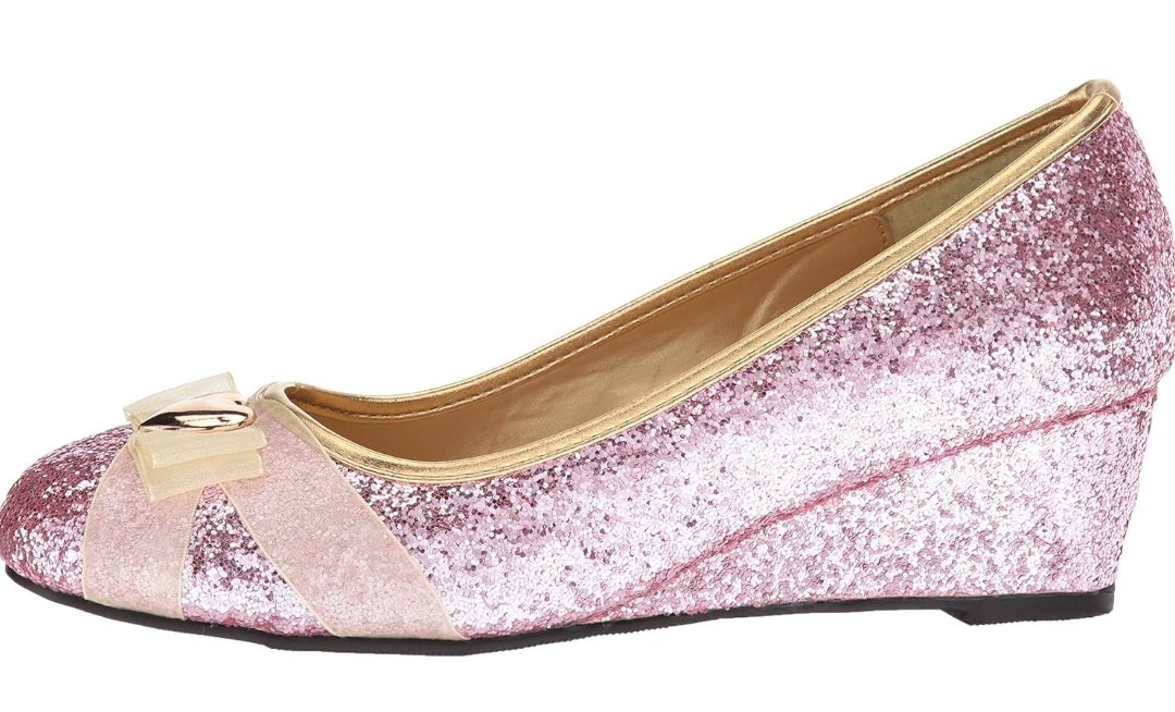 Princess-018 Glitter Wedge Pumps