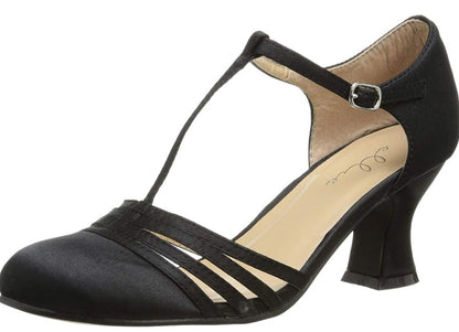 Lucille-254 Vintage Satin T Pumps