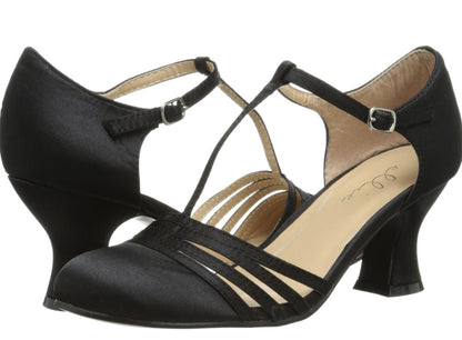 Lucille-254 Vintage Satin T Pumps