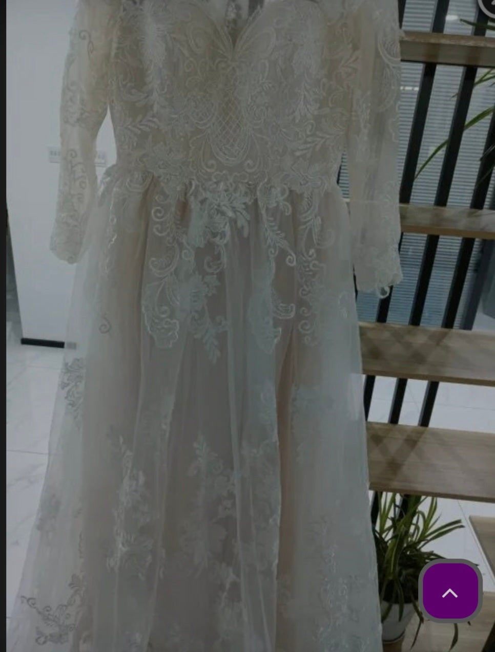 Paisley Lace Long Sleeved Ball Wedding Gown All Sizes/Colors