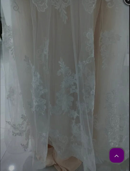 Paisley Lace Long Sleeved Ball Wedding Gown All Sizes/Colors