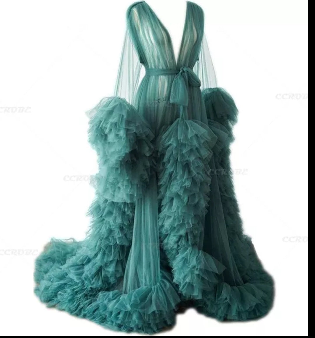 Custom Ruffled Boudoir Dressing Gown All Sizes/Colors