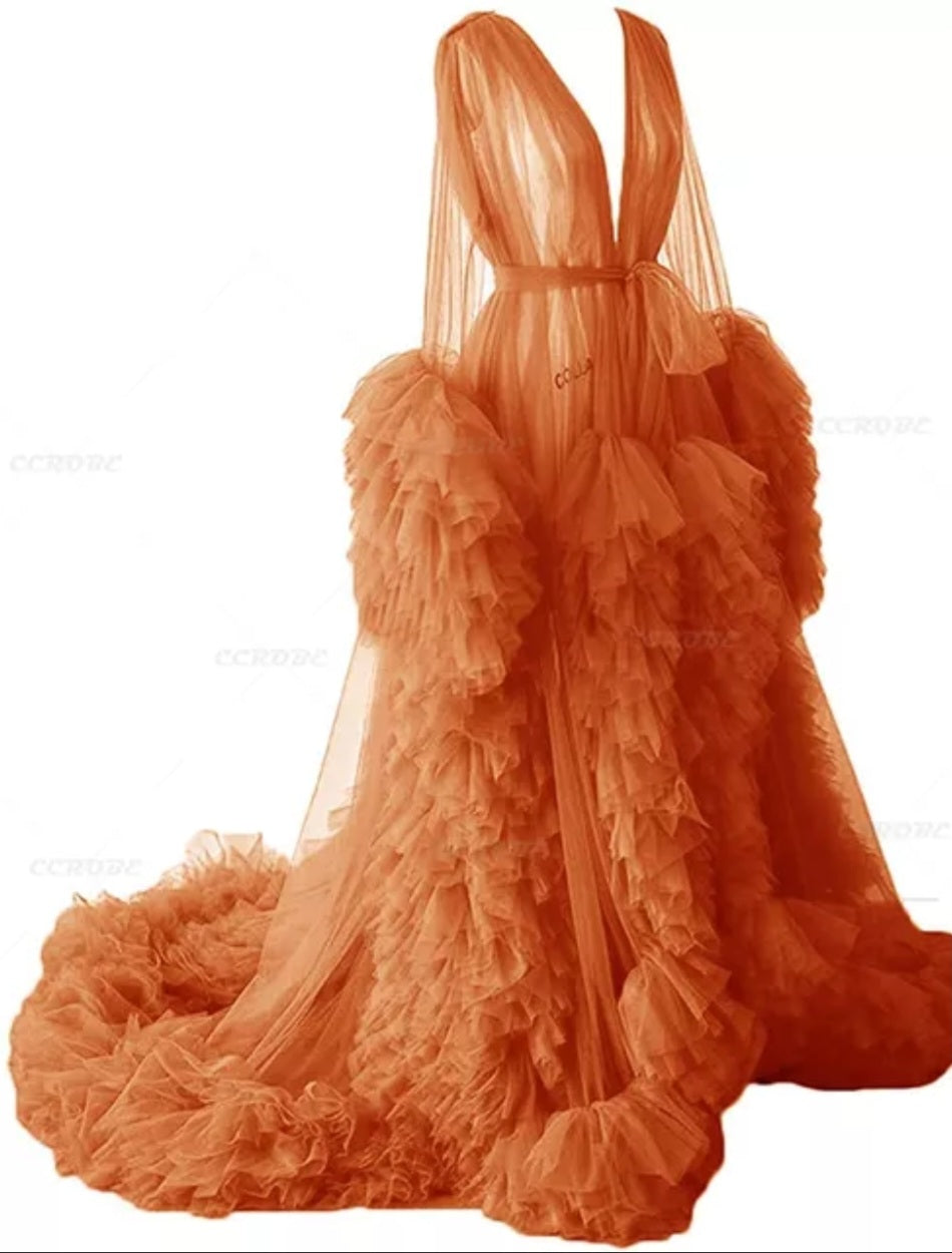 Custom Ruffled Boudoir Dressing Gown All Sizes/Colors