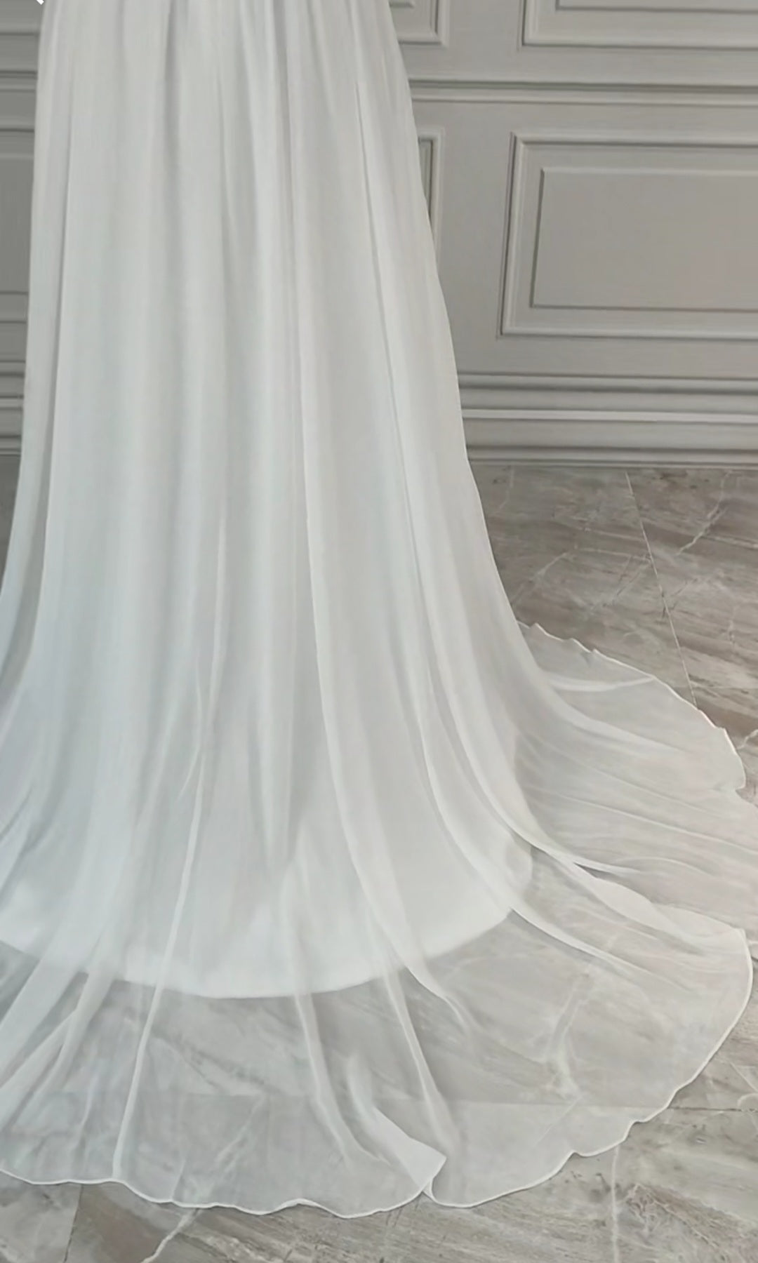 Floral Embroidered Chiffon Wedding Gown All Sizes