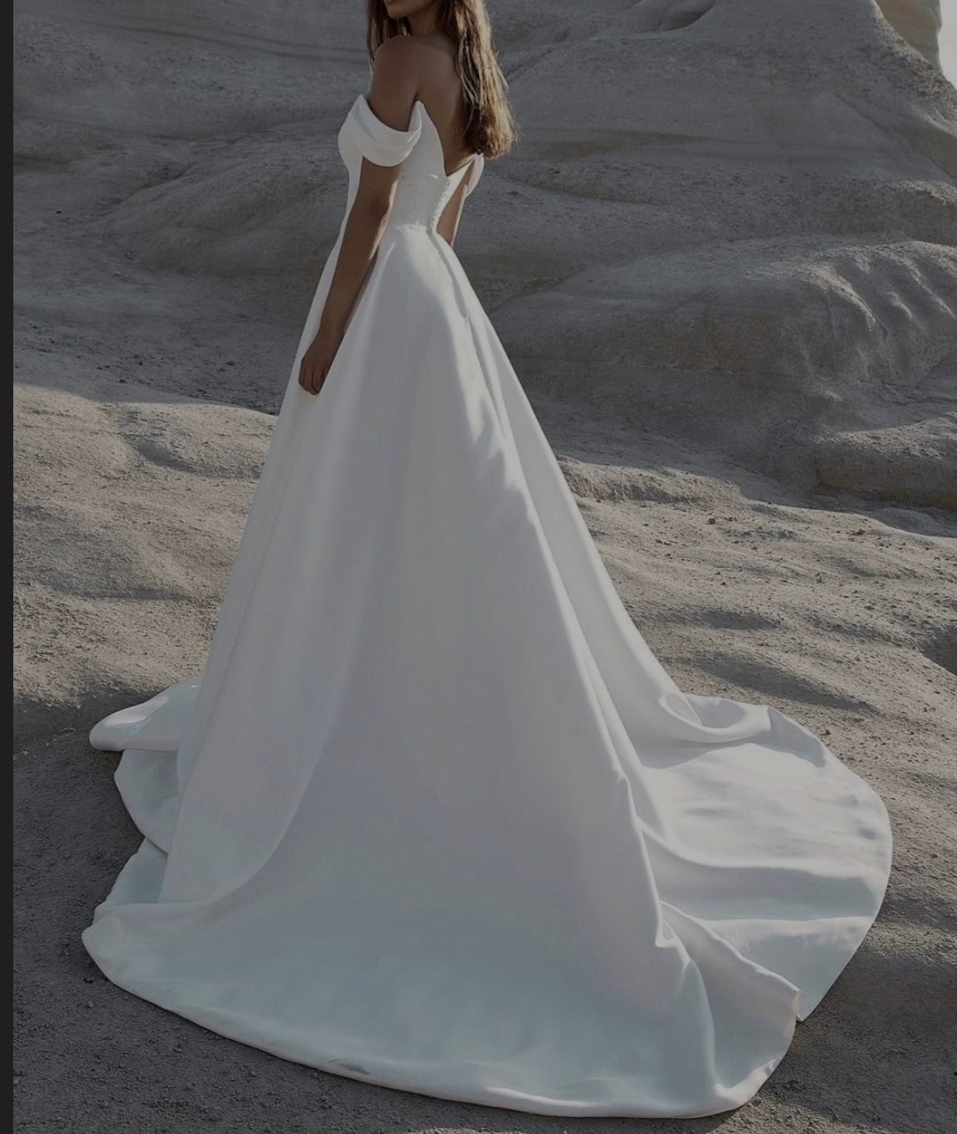 Harris Off Shoulder Satin Wedding Gown All Sizes/Colors