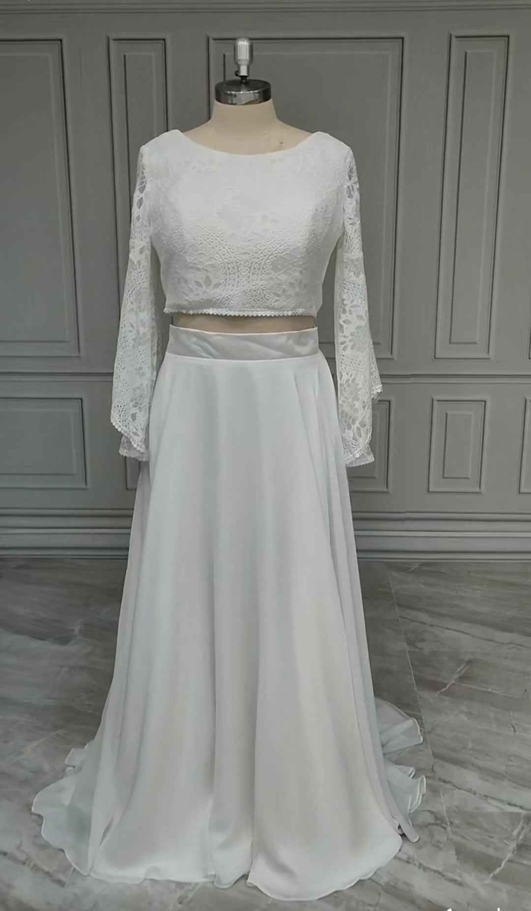 Boho Lace & Chiffon Wedding Skirt Set