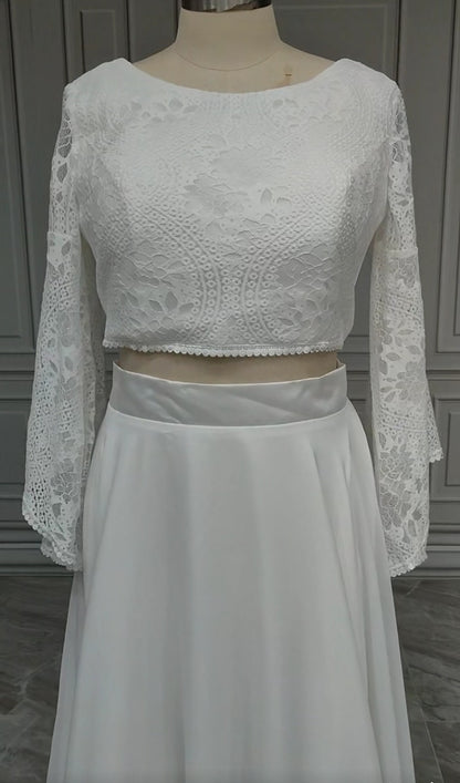 Boho Lace & Chiffon Wedding Skirt Set