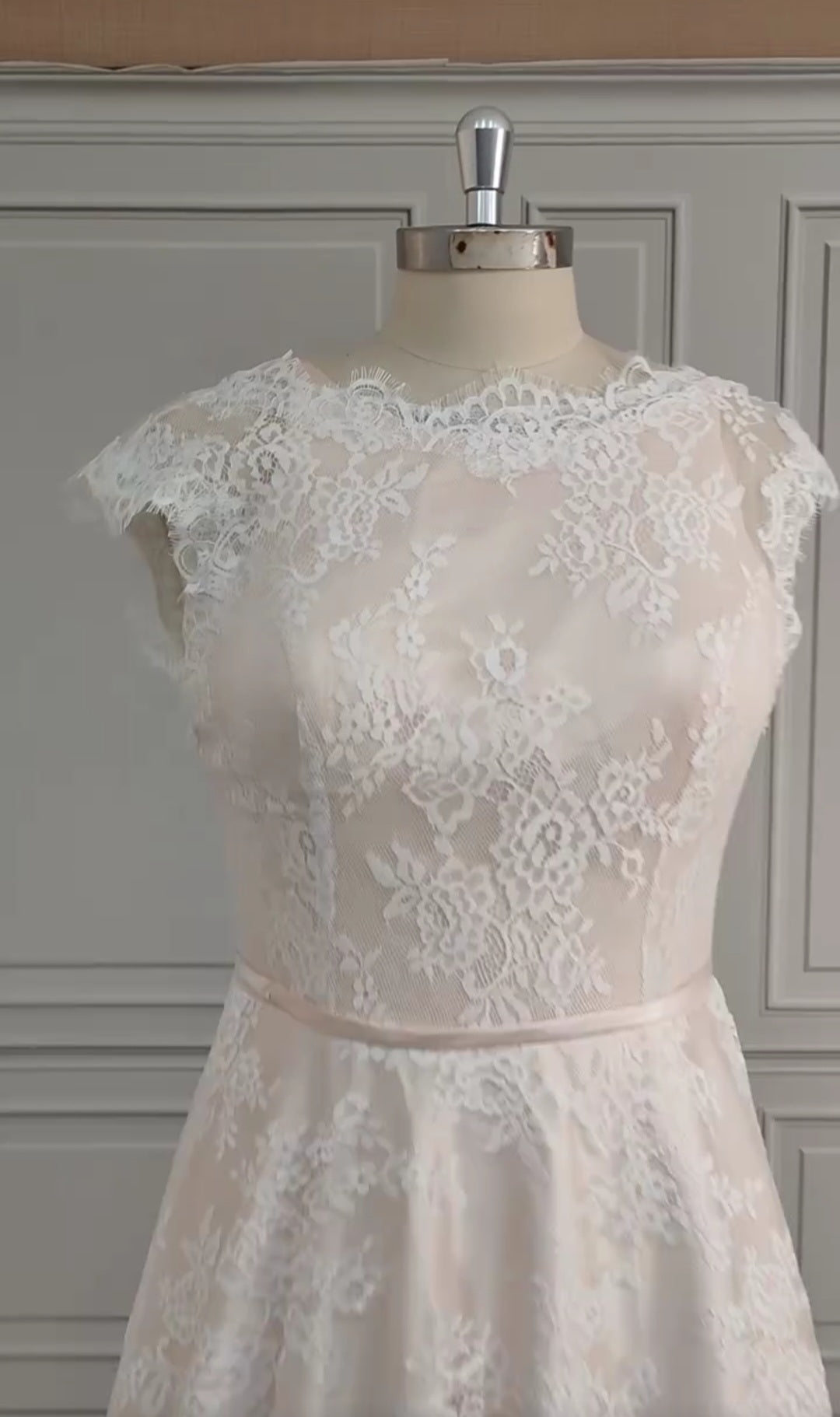 Eyelash Lace A Line Wedding Gown