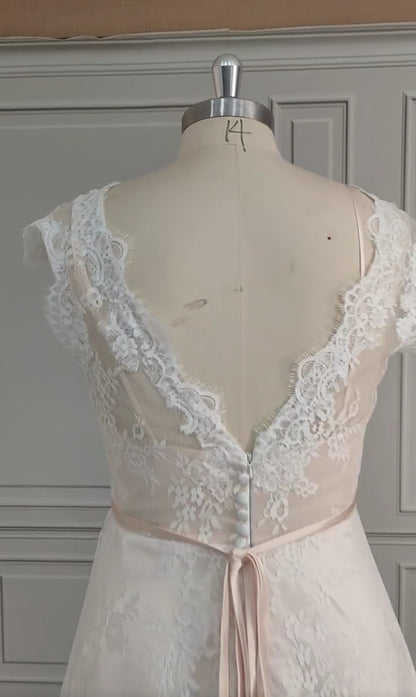 Eyelash Lace A Line Wedding Gown