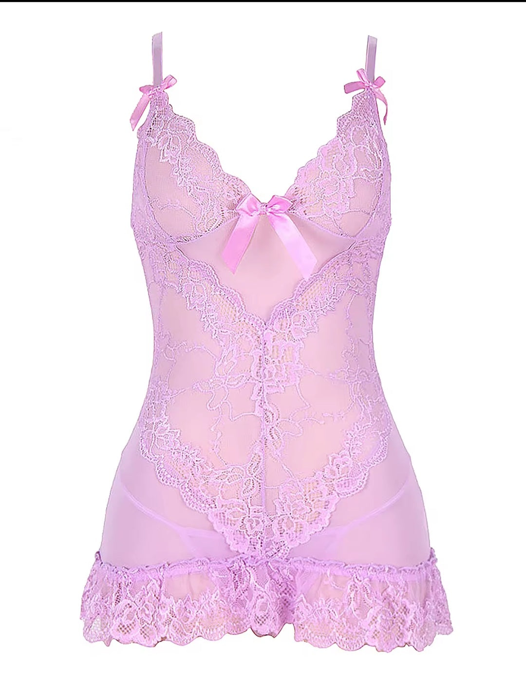 Queen Romantic Slip Babydoll Set