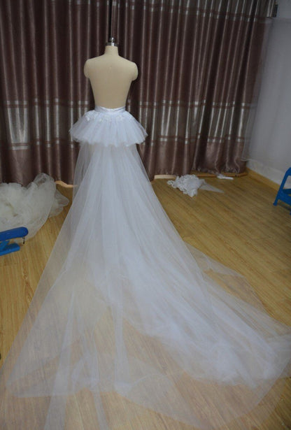 Custom Layered Sheer Tulle Detachable Wedding Train All Sizes/Colors