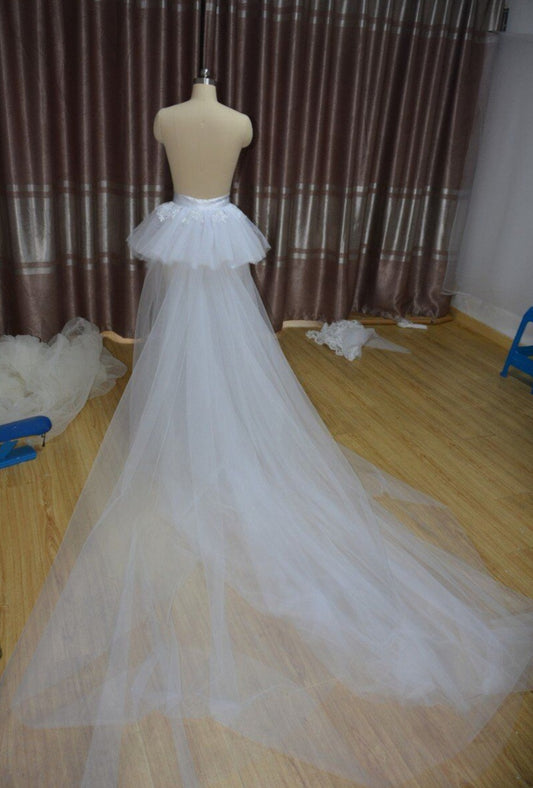 Custom Layered Sheer Tulle Detachable Wedding Train All Sizes/Colors